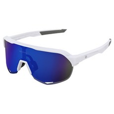 Oaklans 自行車 跑步 高爾夫 變色 偏光 運動護目鏡 太陽眼鏡 X80, C5 白色 藍色鏡面 偏光, 1個