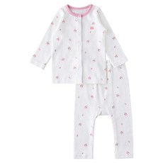 밍크뮤 유아용 리본 체리 내의 상하의 세트