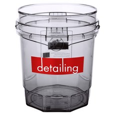 detailing Crystal Clear 透明洗車水桶, 燻黑, 23.4L