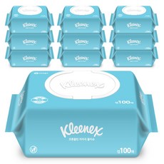 Yuhan Kimberly Cotton Clean溫和濕紙巾 掀蓋型, 40g, 100張, 10包
