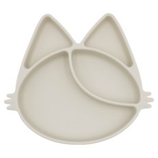 MODU'I Bluemama 矽膠貓咪造型吸盤餐盤, 奶油色, 1個