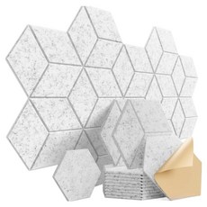 Shopping Doctor 六角形吸音自黏裝飾地磚 12片, 淺灰色