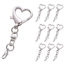 밝은리빙 열쇠고리 하트 키링 부자재, 10개, 실버