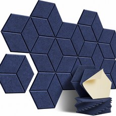 쇼핑닥터 헥사곤 흡음 접착식 테코 타일 12p, 네이비
