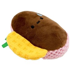 soonZAM 寵物藏食絨毛麵包造型系列熱狗玩具, 混合顏色, 1個