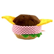 soonZAM 寵物藏食絨毛麵包造型系列漢堡玩具, 混色, 1個