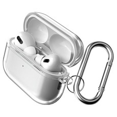구스페리 에어팟 투명 젤리 케이스 + 카라비너 + 철가루 방지스티커, 에어팟 프로 3, 투명(케이스), 1개