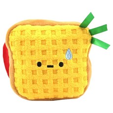 soonZAM 寵物藏食絨毛麵包造型系列吐司玩具, 混合顏色, 1個