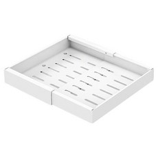 Iwooa 碳鋼滑動左右伸縮長度可調滑軌層架, 白色, 1個