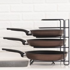 벨리체 프라이팬 냄비 수납 거치 정리대, 5단, 블랙, 1개