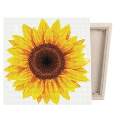 아이러브페인팅 캔버스형 십자수 비즈 DIY키트 30 x 30 cm 세트, 한송이 해바라기, 1세트