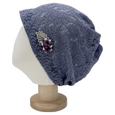 Bareunliving 廚房網眼蕾絲頭巾 DK-08, 藍色, 1個