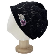 Bareunliving 廚房網眼蕾絲頭巾 DK-08, 黑色, 1個