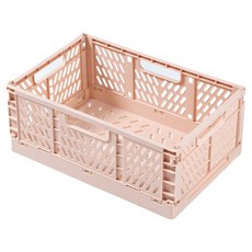 Serentic 可折疊塑膠收納箱, 蜜桃粉, 1個