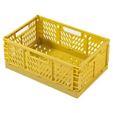 Serentic 可折疊塑膠收納箱, 芥末黃, 1個