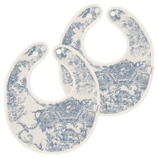 EmonG Toile de Jouy 雙面圍兜, 2個, 1入, 藍色