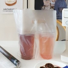 Draw Life 外帶咖啡飲料杯塑膠提袋 素面 2杯用, 1個, 200入