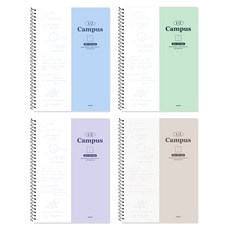 misoro 3000 Campus 半半練習本 2474 4種組合, 藍色, 綠色, 紫色, 米色, 1套