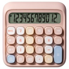 deLi 得力 馬卡龍鍵盤式12位數計算機 電池型, 粉彩粉, 1個