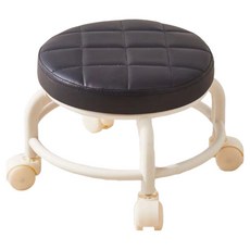 오코로 쿠션있는 앉은뱅이 바퀴 의자, 블랙, 1개