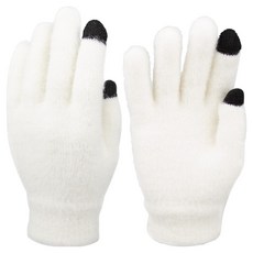 오제로 리버폭스 차량용 겨울 스마츠폰 터치 털장갑, 화이트