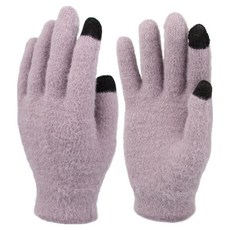 오제로 리버폭스 차량용 겨울 스마츠폰 터치 털장갑, 라이트퍼플