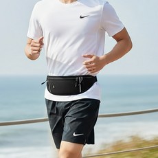 미다미 프리미엄 초경량 3포켓 빅사이즈 스포츠 방수 러닝벨트 1631, 블랙, 1개