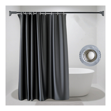 KODACHIEF 與眾不同的浴簾 + 掛勾組, 黑色, 1套