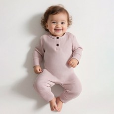 JOYMULTI MK 羅紋雙釦基本款連身衣