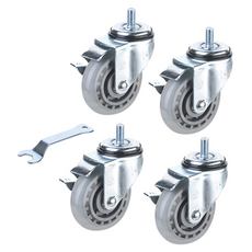 T-REX CASTER 煞車型旋轉輪 4入 + 扳手套組 T504S-6B, 1套