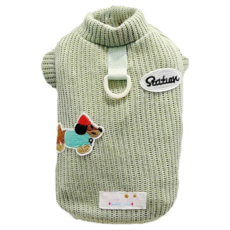SassyDog 寵物 韓版針織衣, 綠色, 1個