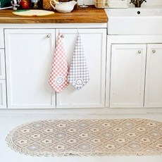 러움 플인러브 소프트 포그니 주방 매트, 크림, 크림, 1개