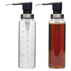 미르코리아 내열유리 펌프 시럽 오일병 블랙, 2개, 500ml
