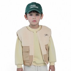 OTHER COMMA ANOTHER CURLYSUE 兒童羊羔絨撞色亮點背心