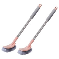 마켓감성 욕실 튼튼솔 브러쉬 스텐형, 핑크, 2개