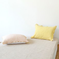 누블 4중거즈 에스닉 스트라이프 양면사용 간편교체 밴드형 베개커버