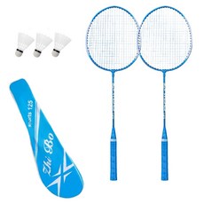Sodam Mall 實用藍色羽球拍 2支 + 羽球3顆套裝, 1套, 單一商品