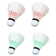 Sodam Mall 閃亮LED羽毛球 2種 x 2入組, 綠色, 粉紅色, 1套