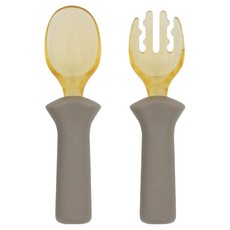 모두아이 블루마마 PPSU 스스로 스푼 + 포크 세트, 베이지, 1세트