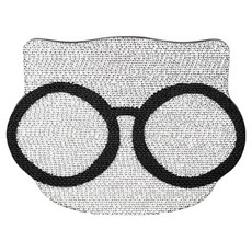 Paper Park 造型耐磨貼牆貓抓板, 1個, 白底目鏡貓