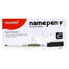 monAmi 中字油性筆 Fine, 黑色, 12個裝