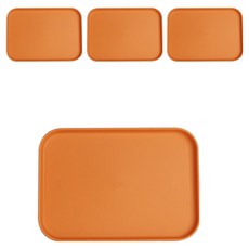 ing 簡約塑膠託盤, 橘色, 4個
