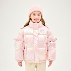 JELISPOON New Kids On 兒童蝴蝶結鐳射高領鋪棉外套