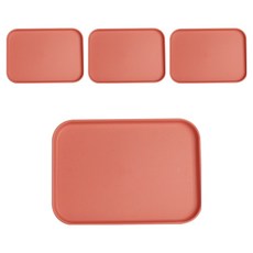 ing 簡約塑膠託盤, 紅色, 4個