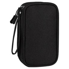 Kyhome 便攜3C數據線材收納包/大容量數碼配件整理包/耳機整理包, 1個, 黑色
