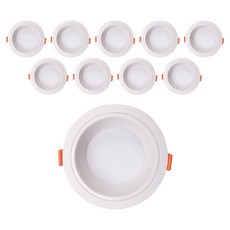 비츠조명 LED 움푹 매입등 80mm 8W, 화이트 + 전구색, 10개