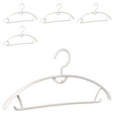FaSoLa 省空間弧形連掛衣架 寬肩款, 5個, 奶白色