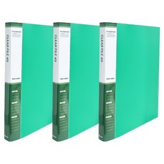 영오 웰메이드 클리어파일 40p, 녹색, 3개 녹색, 3개