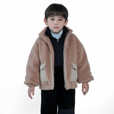 OTHER COMMA ANOTHER CURLYSUE 兒童款 Edit 羊羔絨拼接撞色亮點夾克