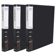 영오 웰메이드 클리어파일 40p, 흑색, 3개
